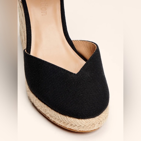 Reformation / Camille black cream wedge espadrille 6 - Picture 4 of 7